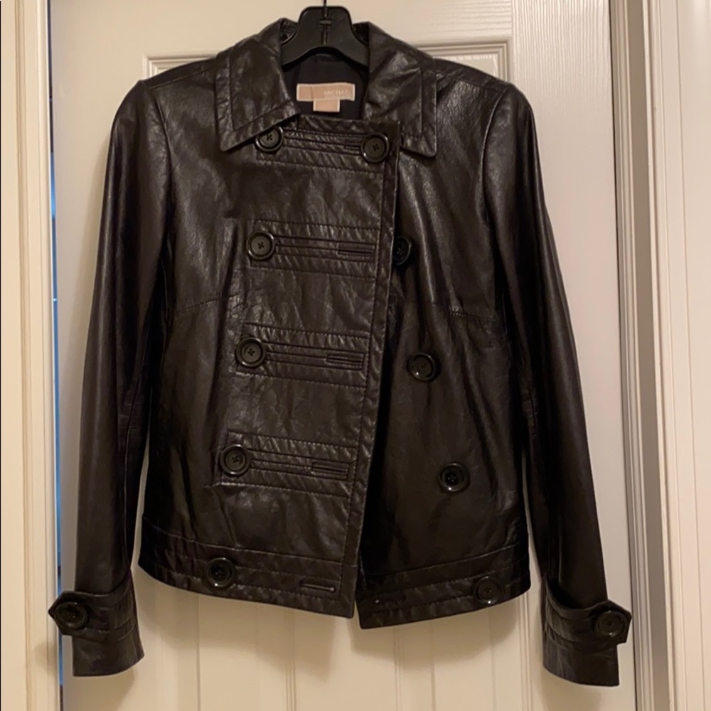 Black leather MK jacket